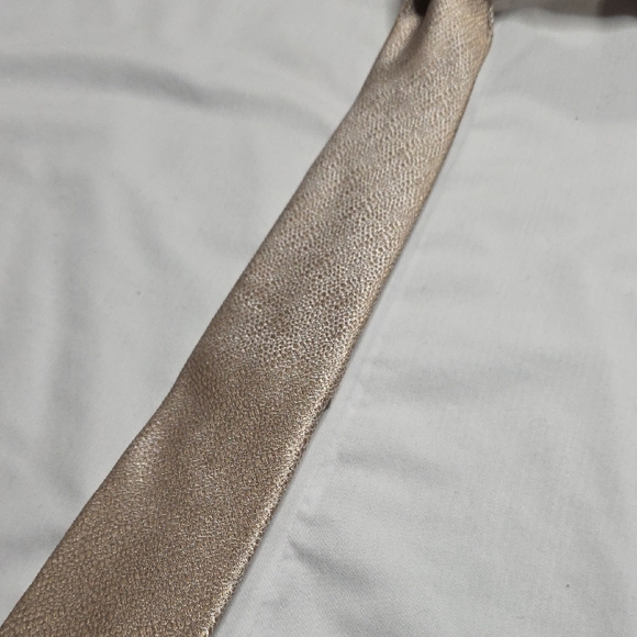 INC International Concepts Textured Champagne / Beige Tie - Picture 5 of 6
